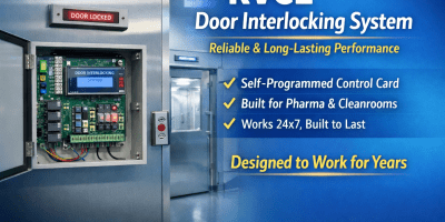 KVCE Door Interlocking System with self-programmed control card for pharma cleanrooms